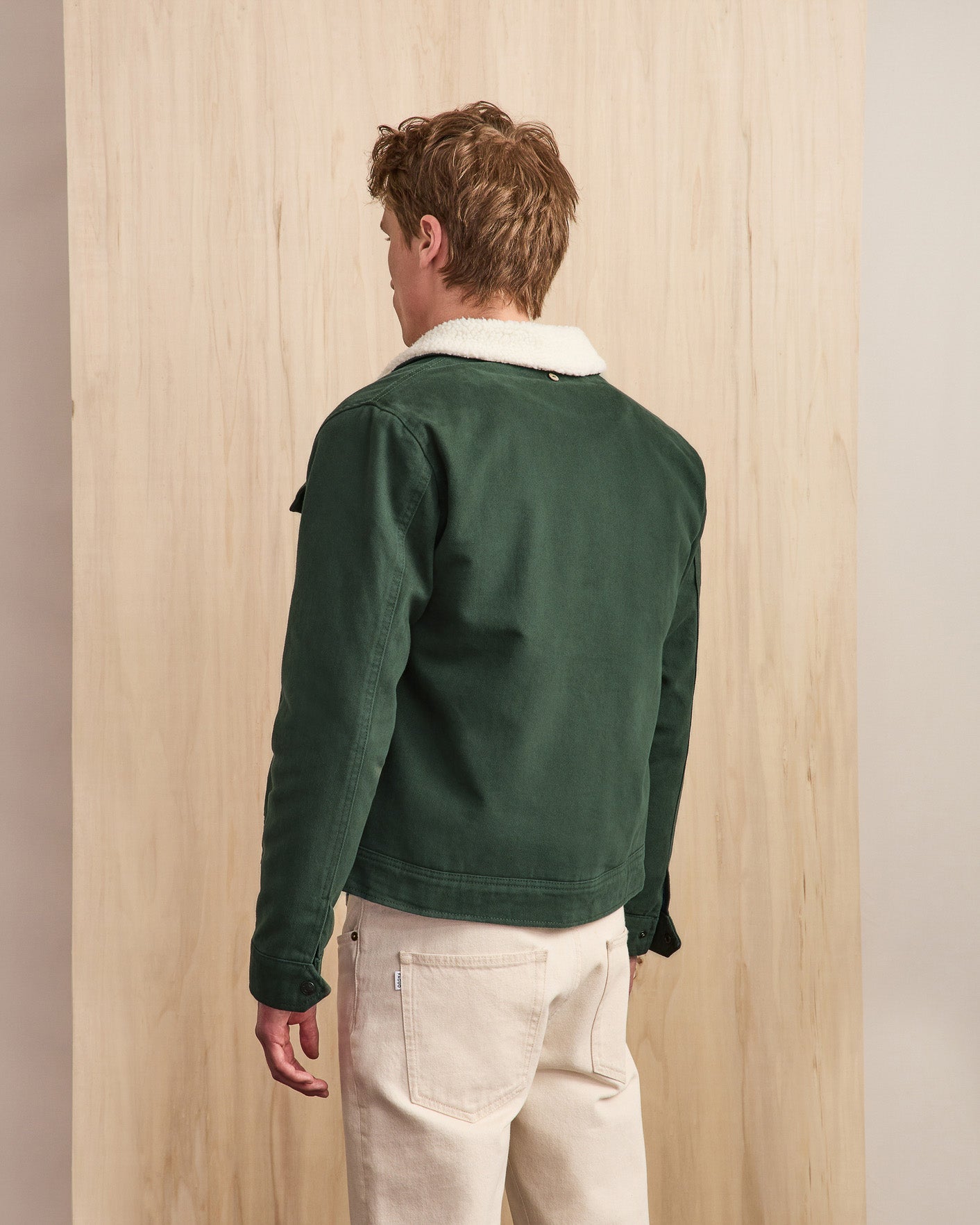 Pieces a manches vert foncé col en sherpa