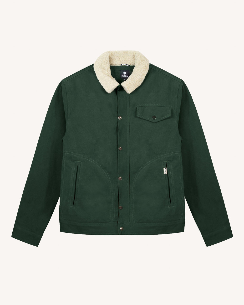 Pieces a manches vert foncé col en sherpa