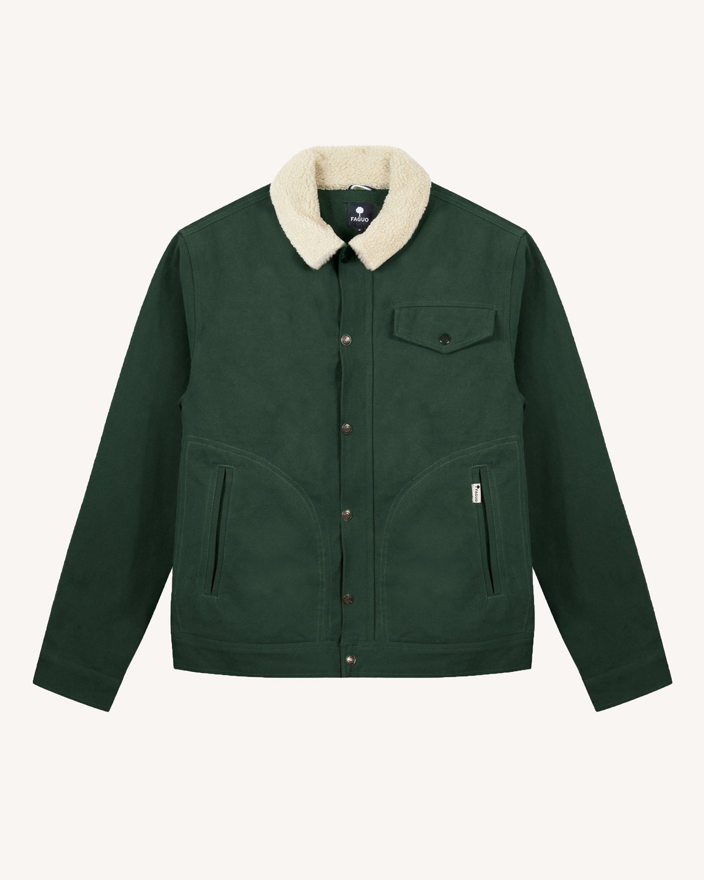 Pieces a manches vert foncé col en sherpa