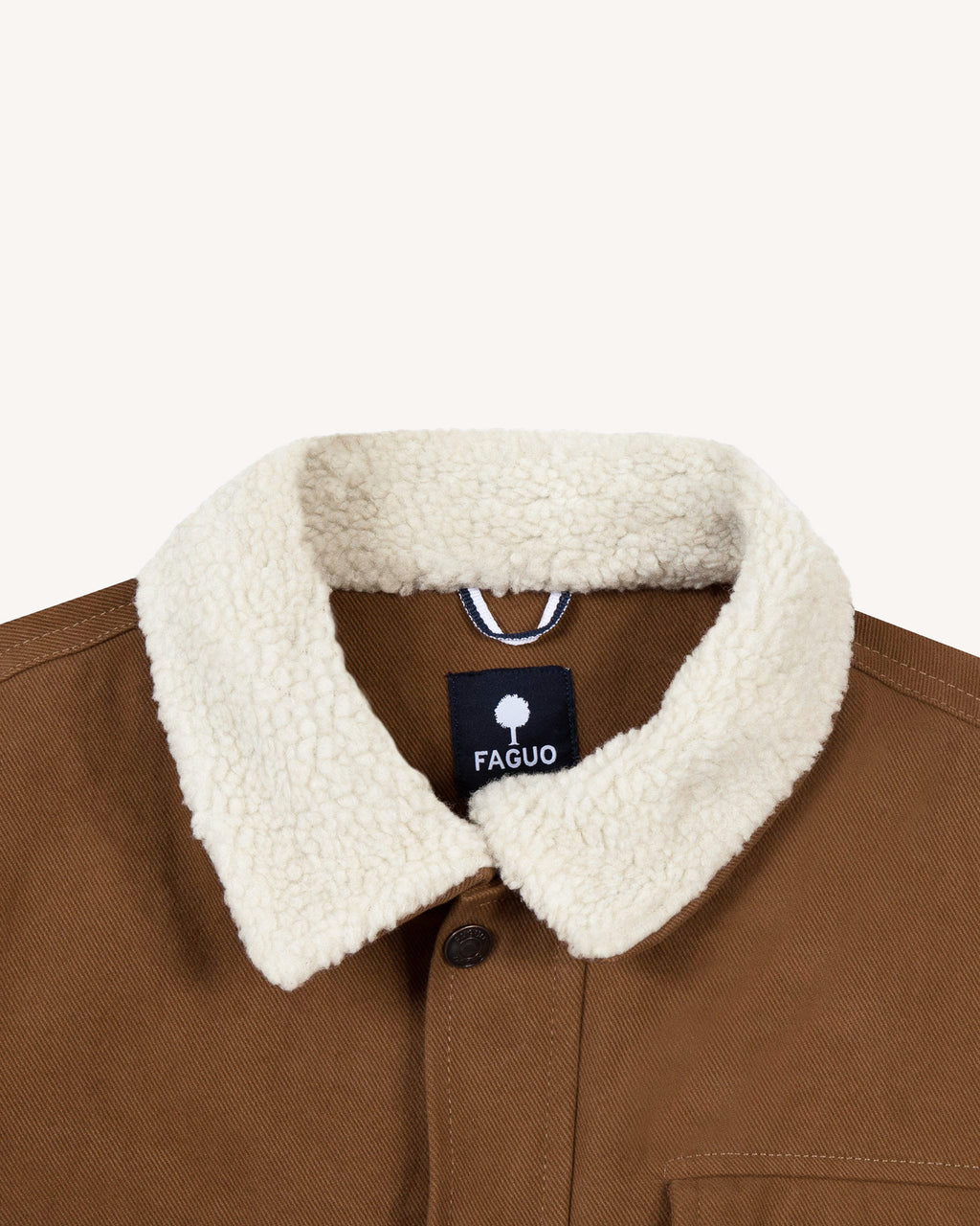 Pieces a manches camel col en sherpa