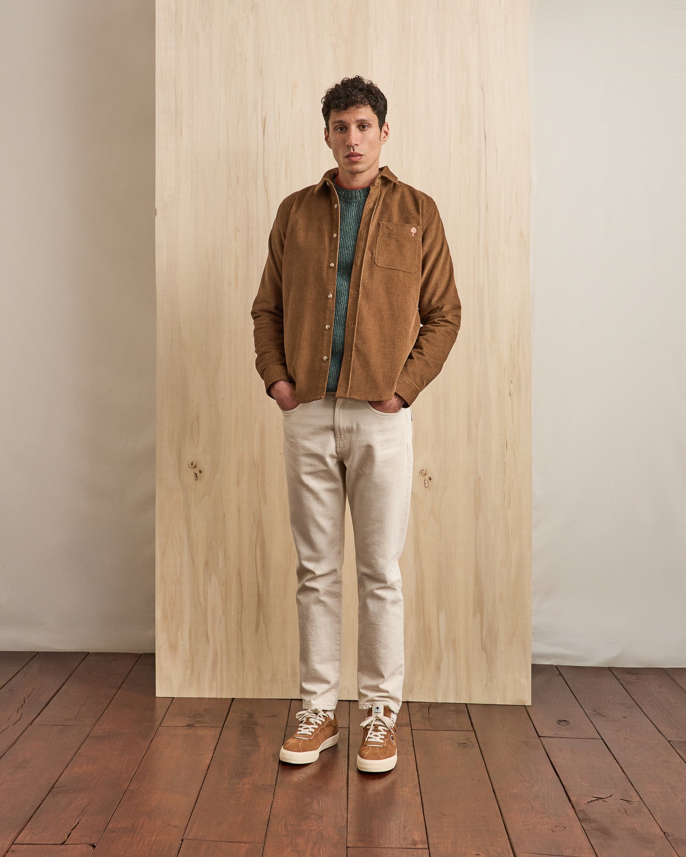 Chemise camel poche poitrine