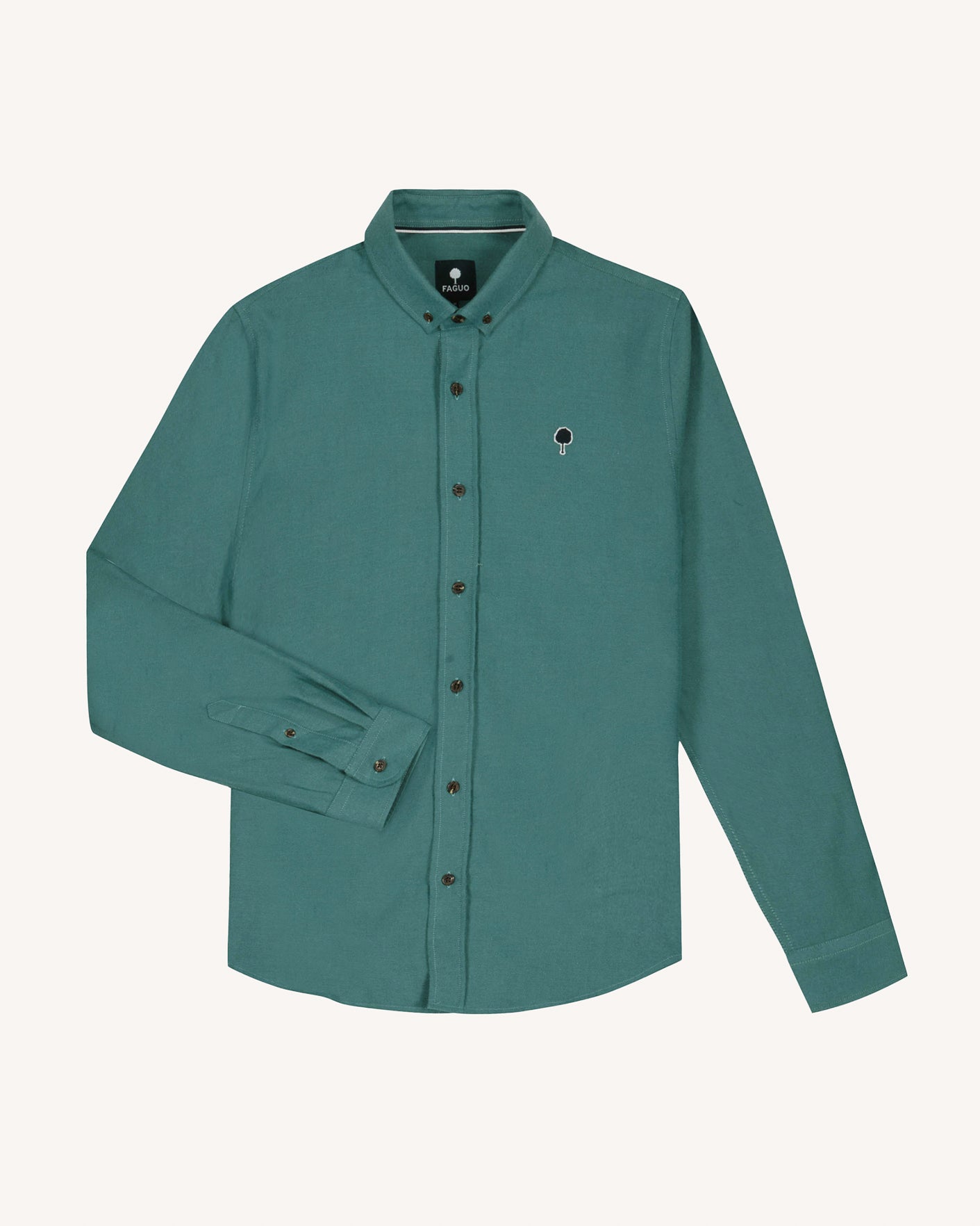 Light green shirt with tree embroidery