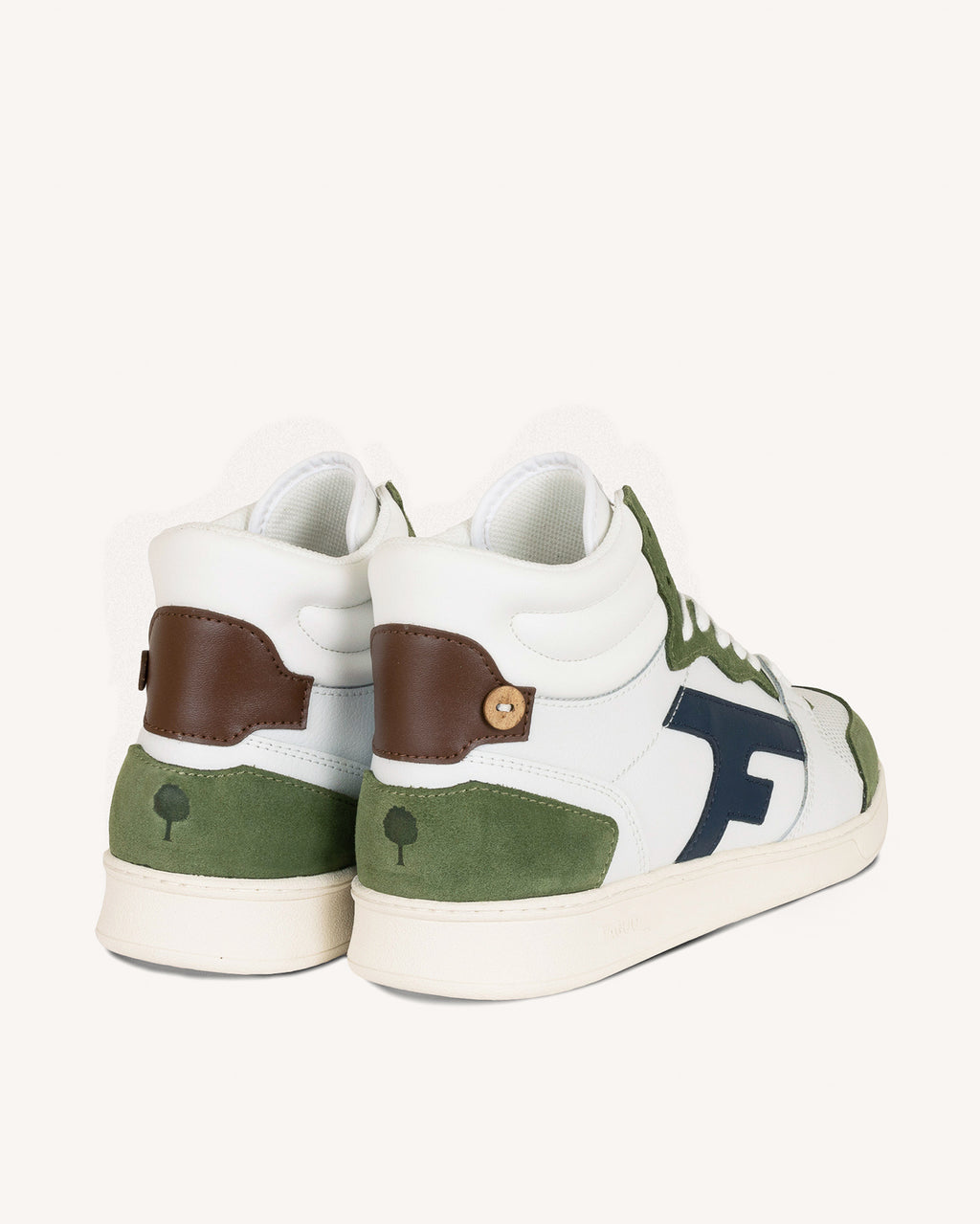 Baskets blanches & kaki