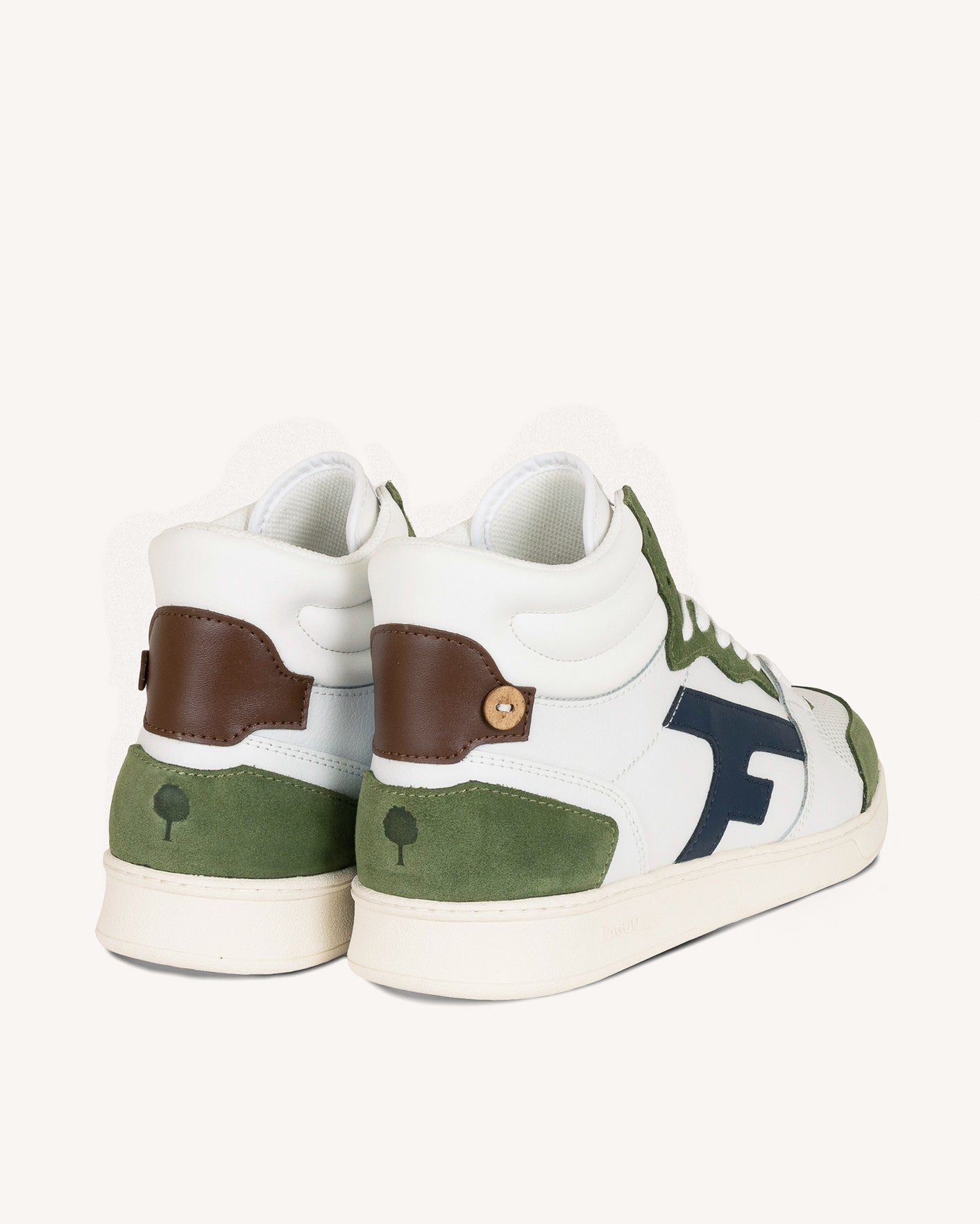 Baskets blanches & kaki