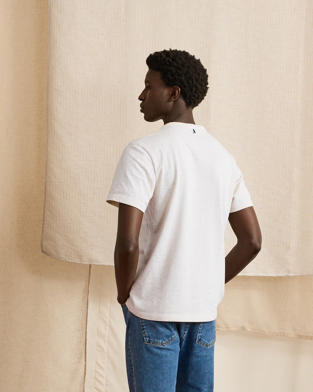 T-shirt écru broderie arbre