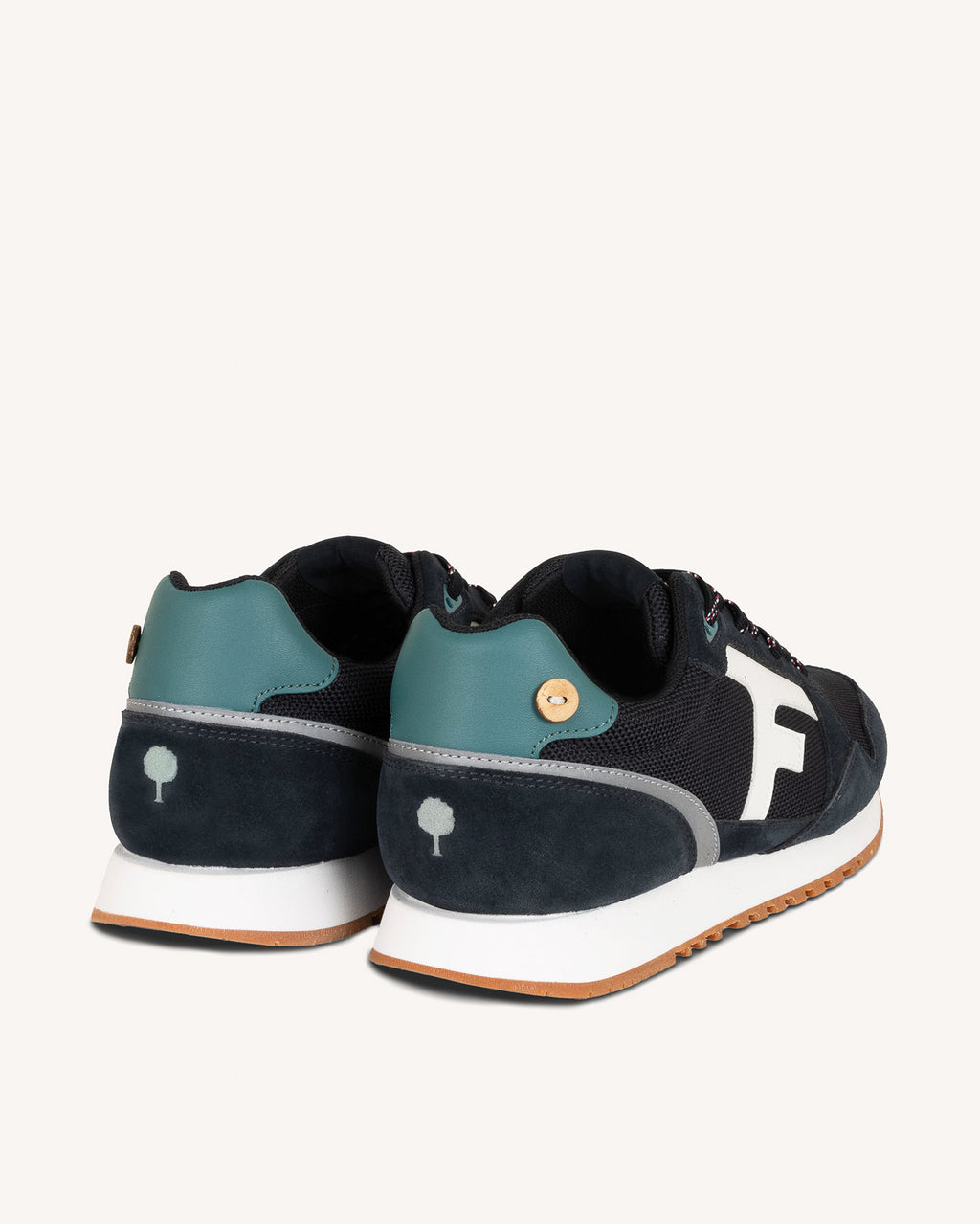 Navy blue running shoe