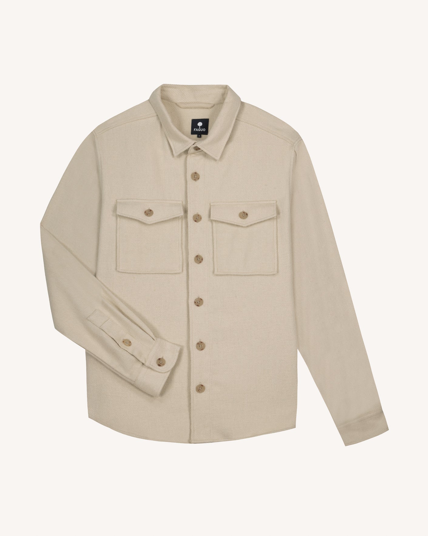 Chemise beige foncé poches poitrine