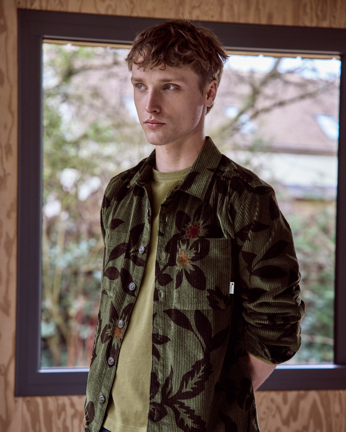 Olive & khaki shirt with chest pockets