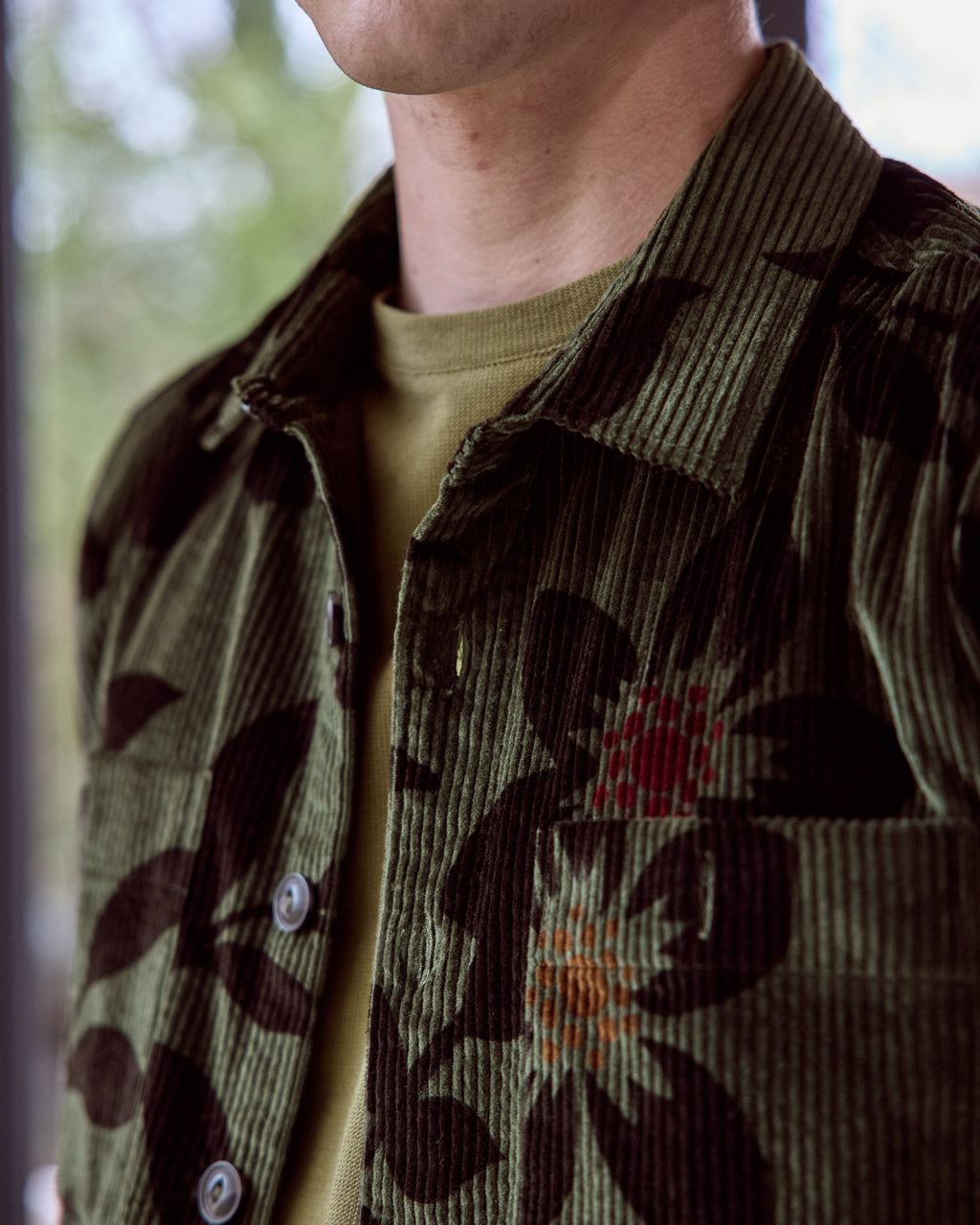 Olive & khaki shirt with chest pockets