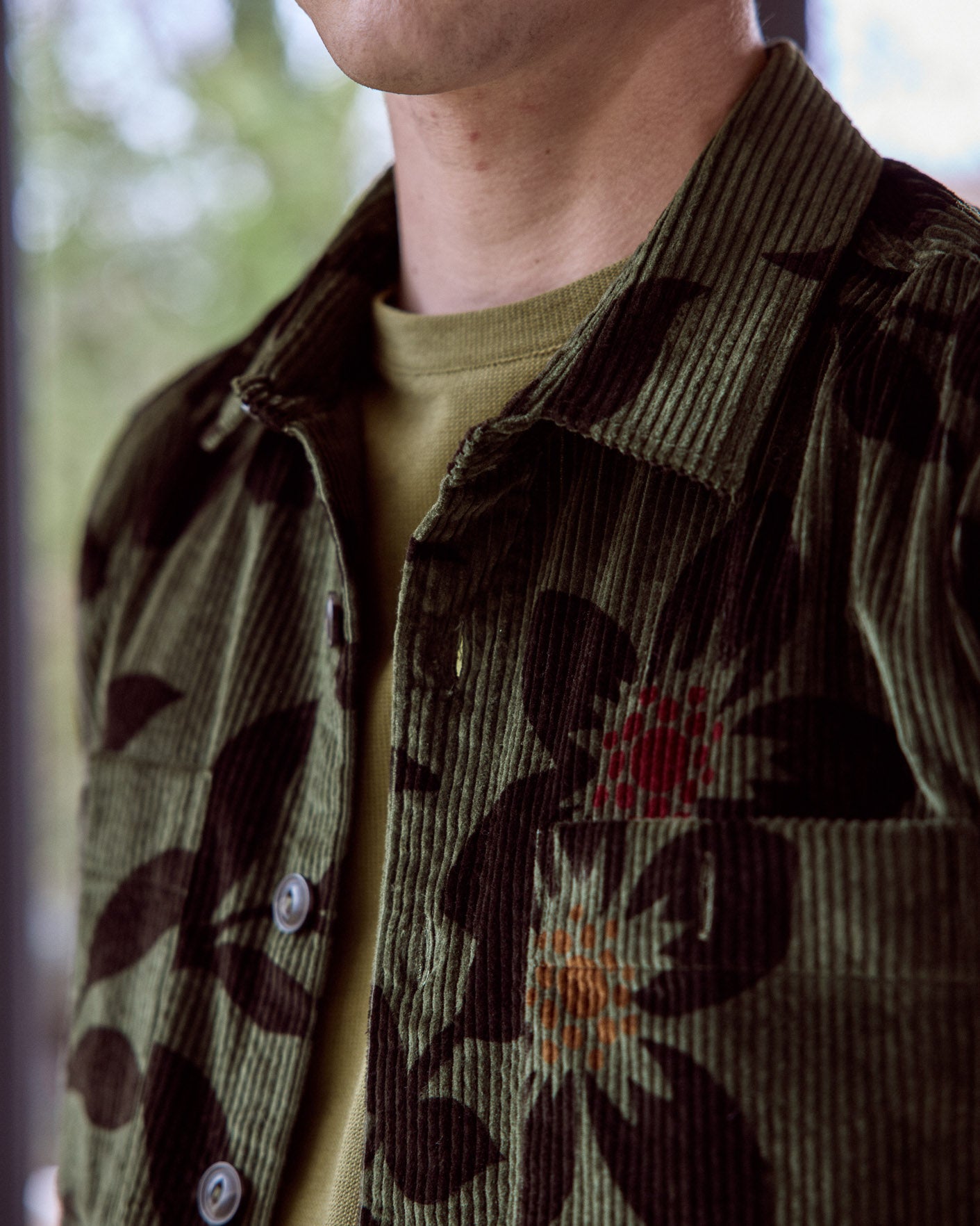 Olive & khaki shirt with chest pockets