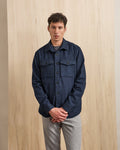 Chemise bleu marine poches poitrine
