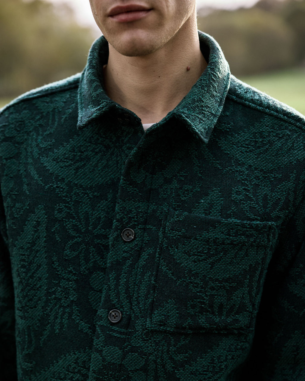 Dark green & grey shirt with chest pocket