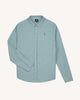 Green & light blue tree embroidery shirt