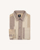 Chemise camel & terracotta poches poitrine
