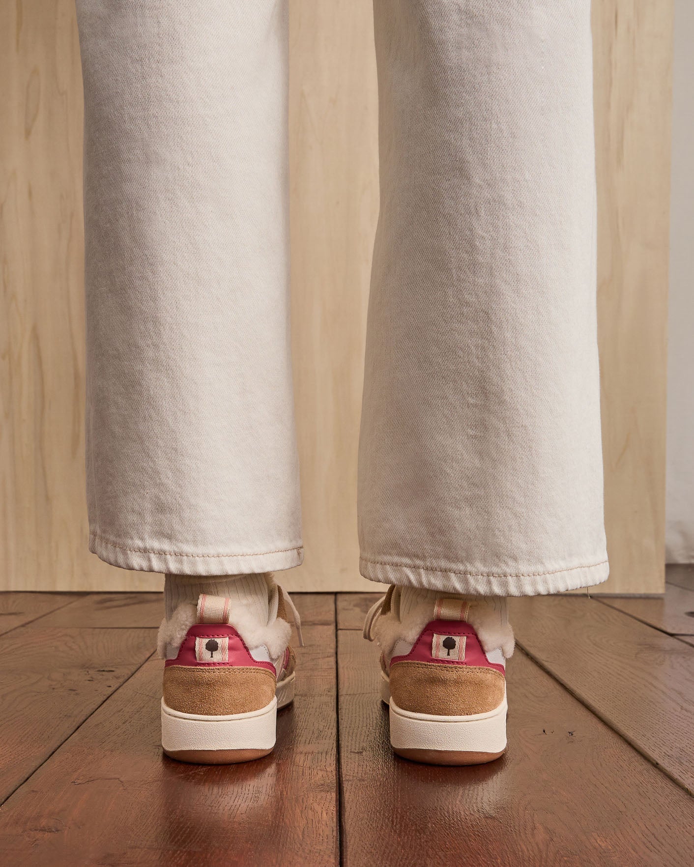 Baskets blanches & rose