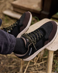 Black & dark brown running shoes