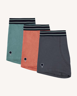 Marineblauwe en rode boxershorts