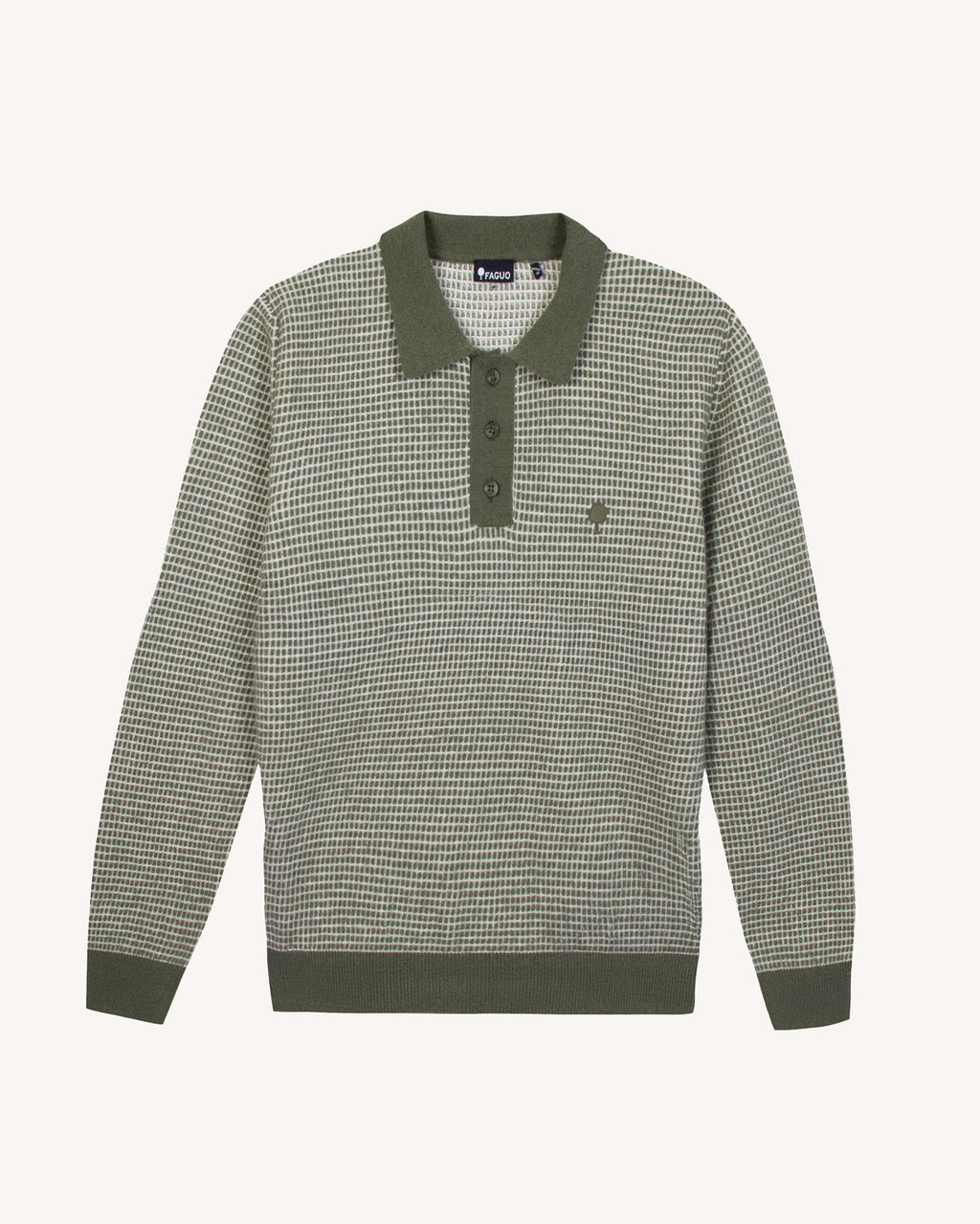 Dark green & ecru knit