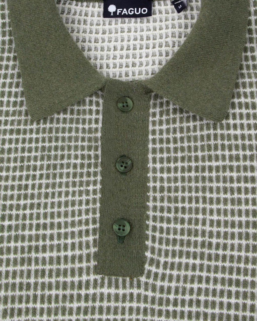 Dark green & ecru knit