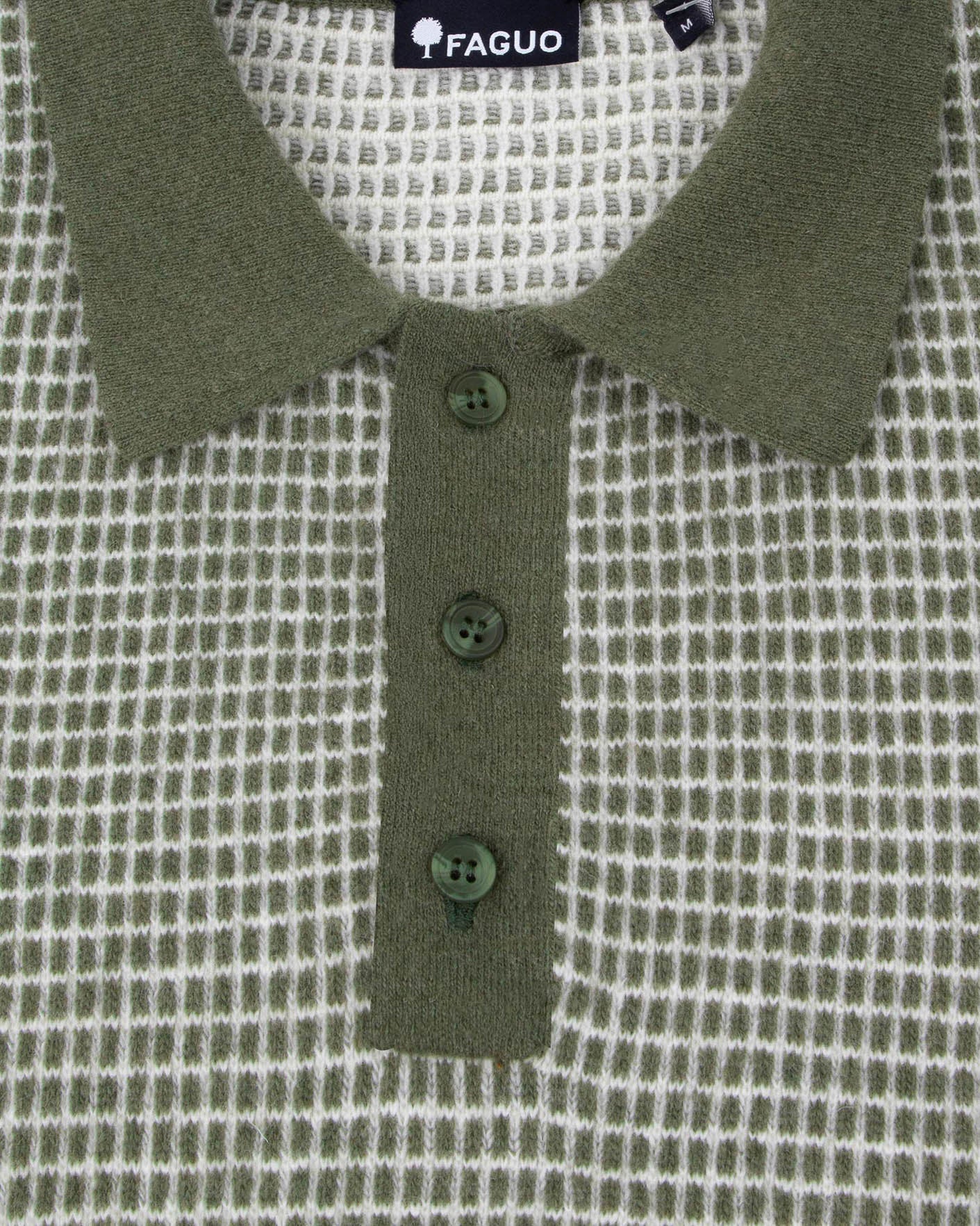 Dark green & ecru knit