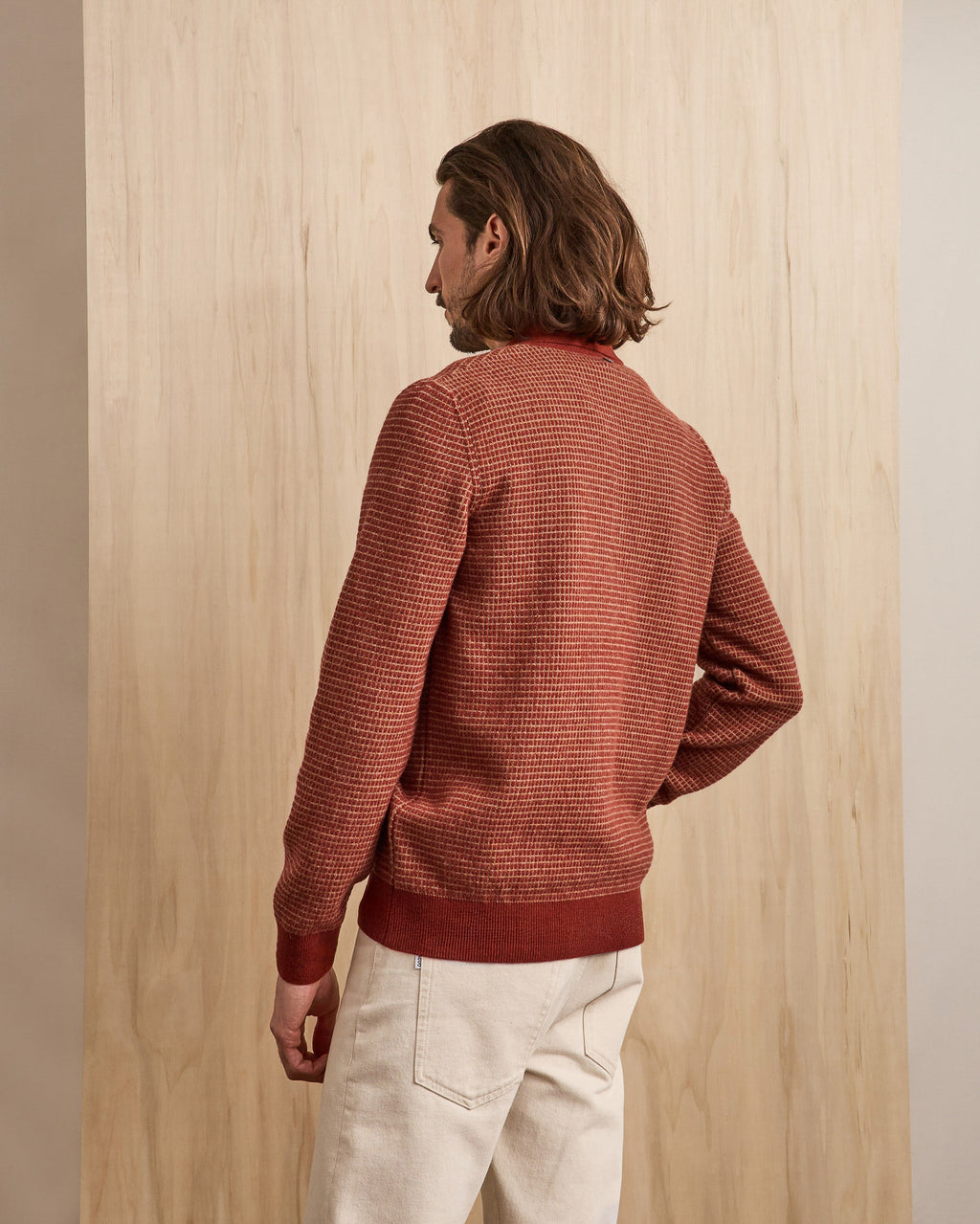 Bordeaux & beige knitwear