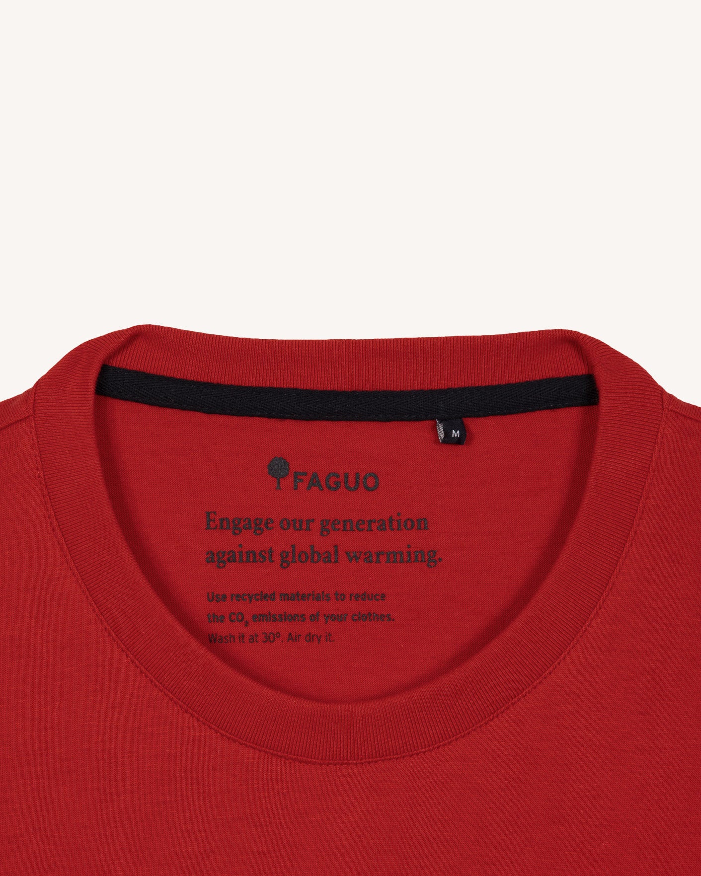Dark red T-shirt with "carpenter club" embroidery