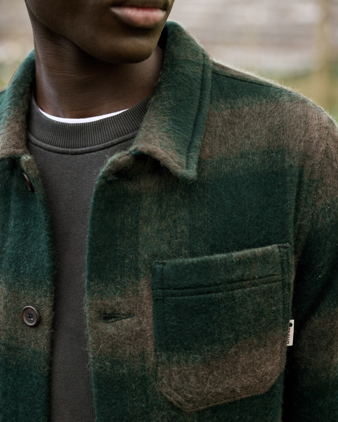 Lorge jacket green & light blue