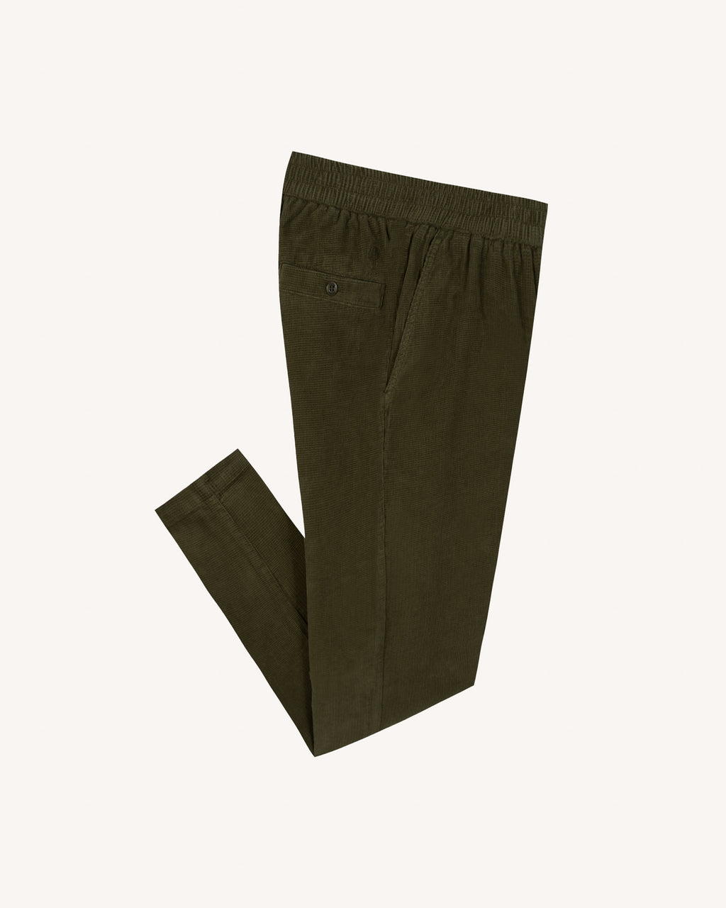 Pantalon elastique Dreuille vert olive foncé