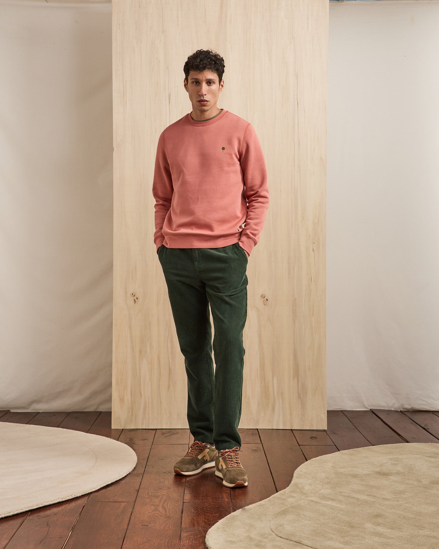 Pantalon elastique Dreuille vert foncé