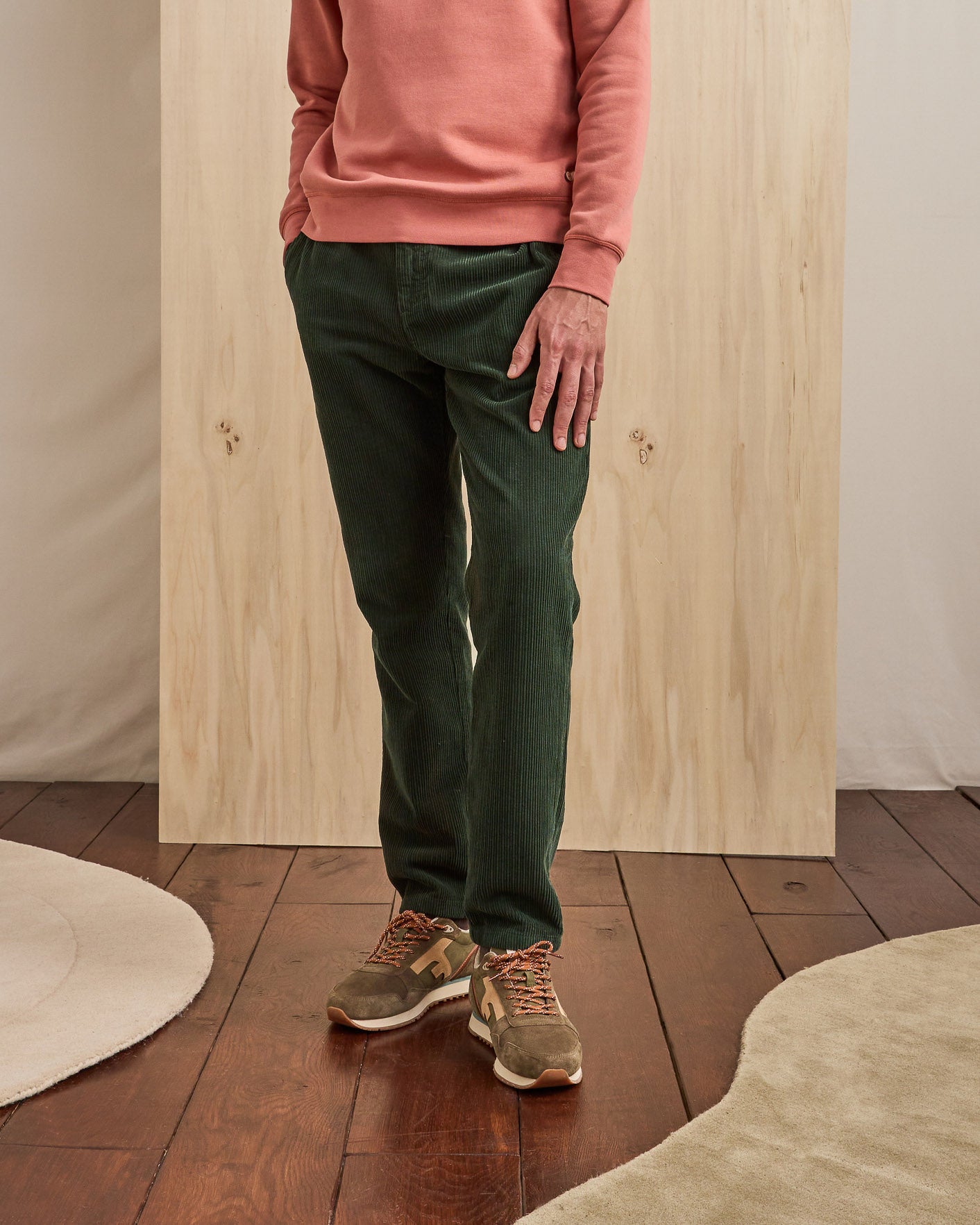 Pantalon elastique Dreuille vert foncé