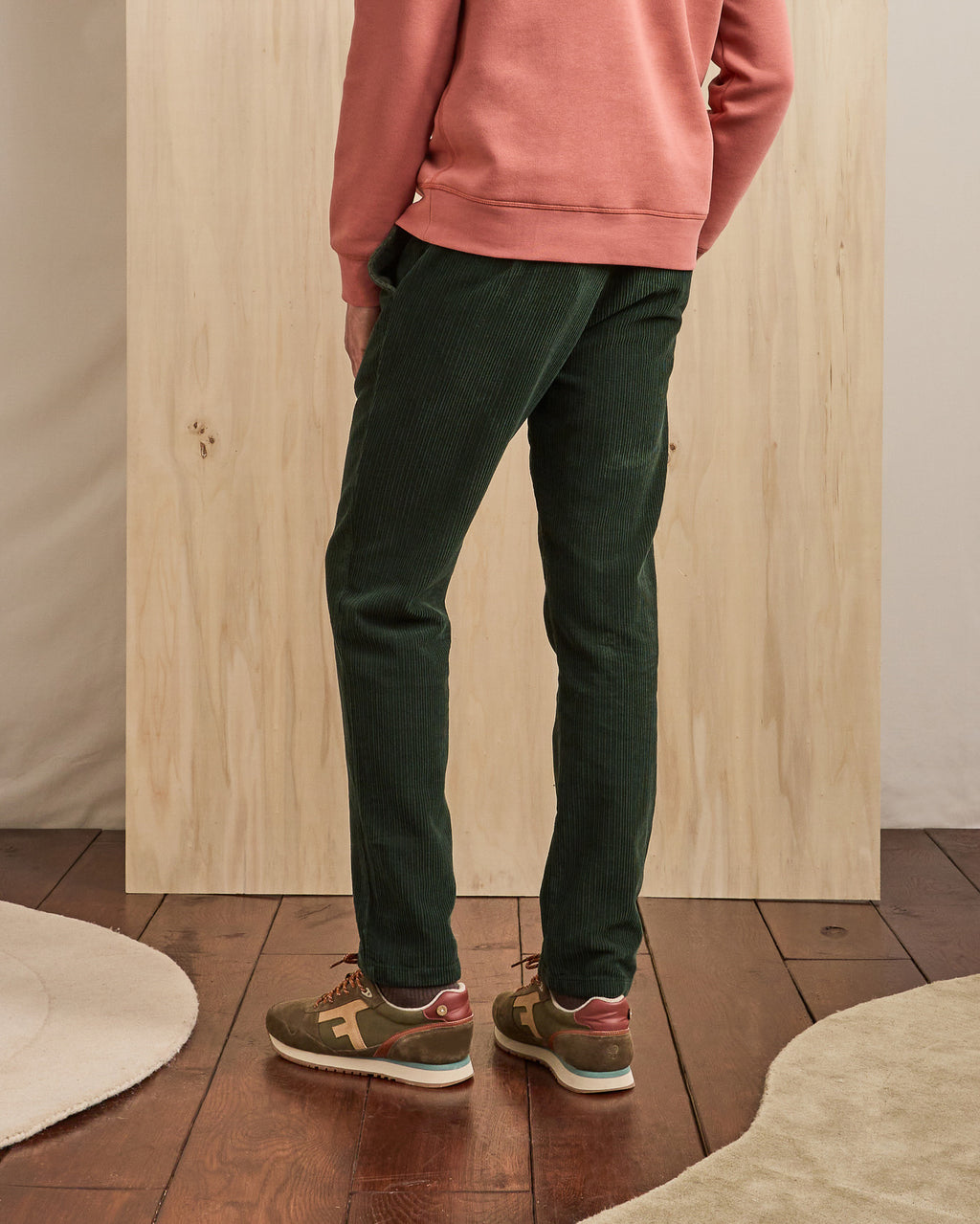 Pantalon elastique Dreuille vert foncé