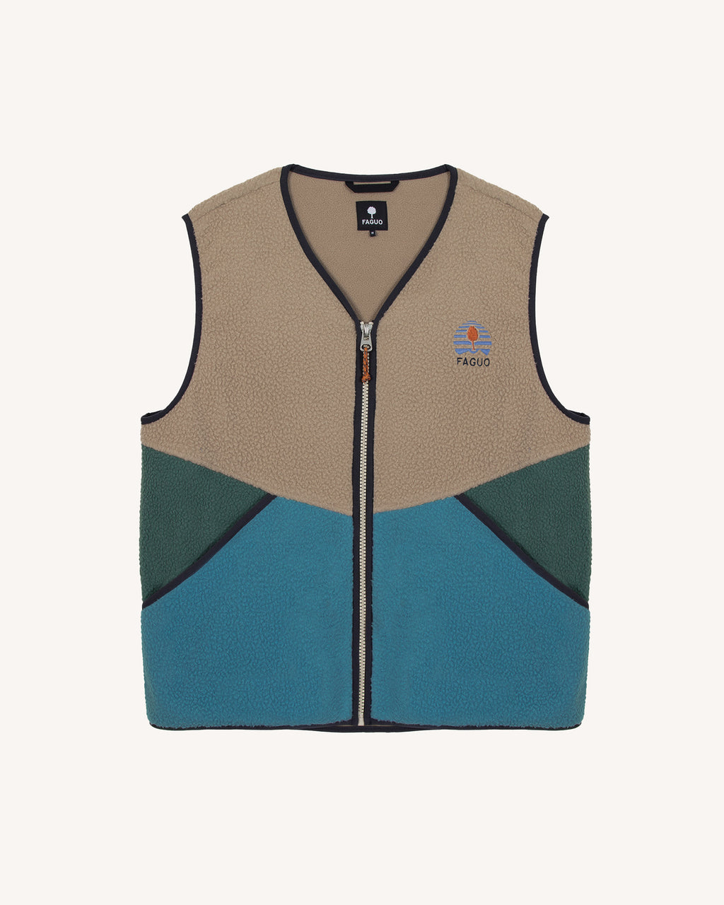 Teillayns sm fleece jacket beige and blue sleeves