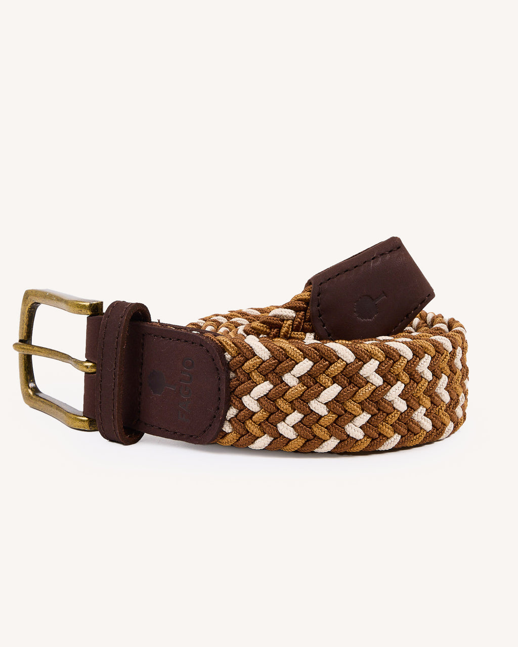 Ceinture camel et écrue