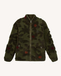 Long-sleeve fleece jacket Senonchenches olive and khaki