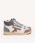 Baskets montantes Hazel mid écrues et bleu clair