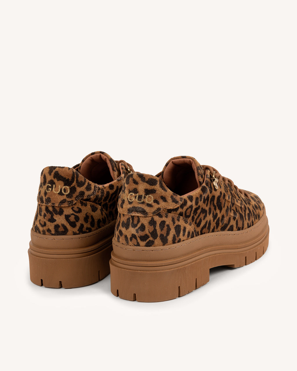 Brown and leopard print low shoes