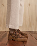 Brown and leopard print low shoes