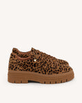 Brown and leopard print low shoes