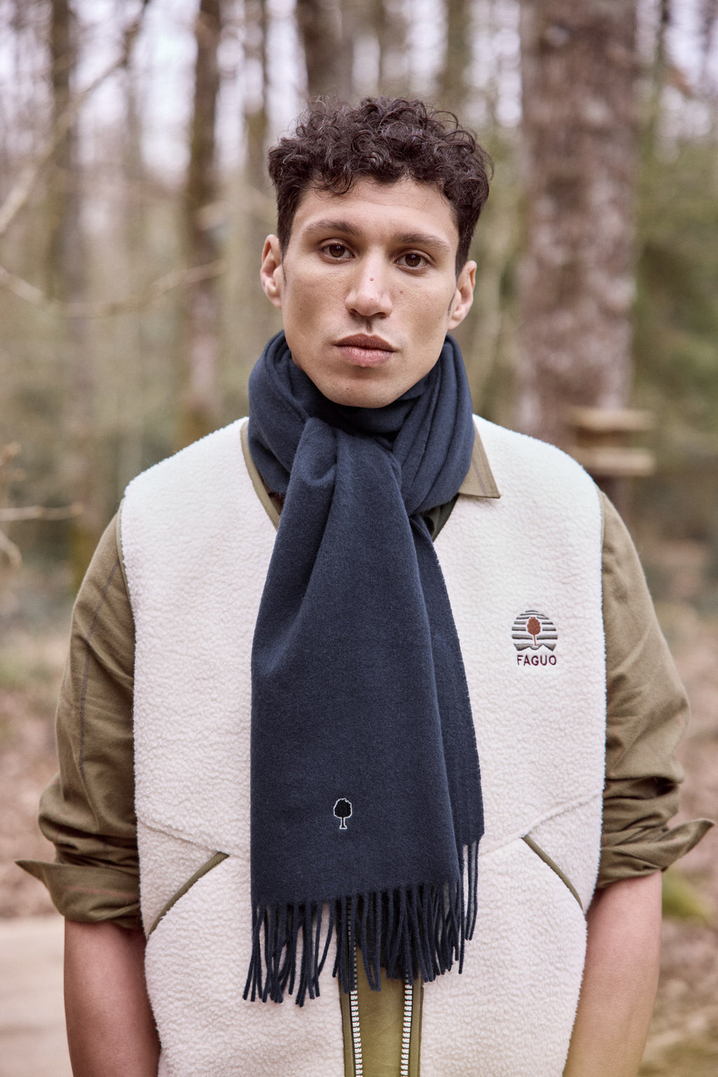 Navy blue & blue scarves