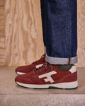 Burgundy running shoes