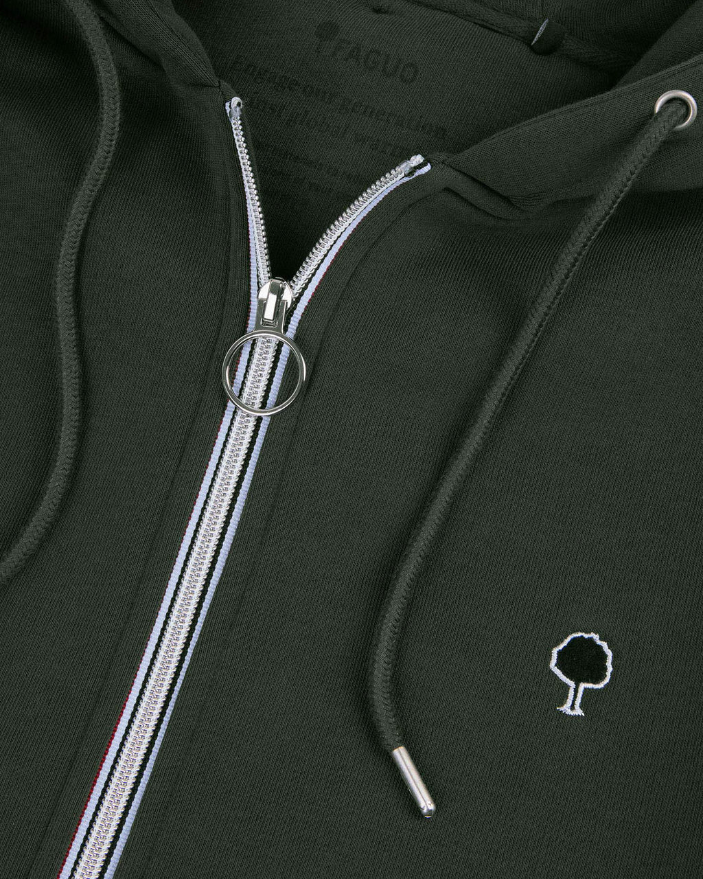 Sweat zippé vert foncé coton MESNIL
