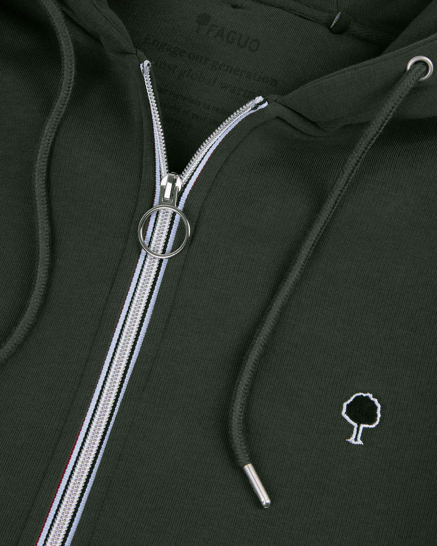 Sweat zippé vert foncé coton MESNIL