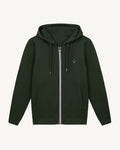 Sweat zippé vert foncé coton MESNIL