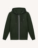 Sweat zippé vert foncé coton MESNIL