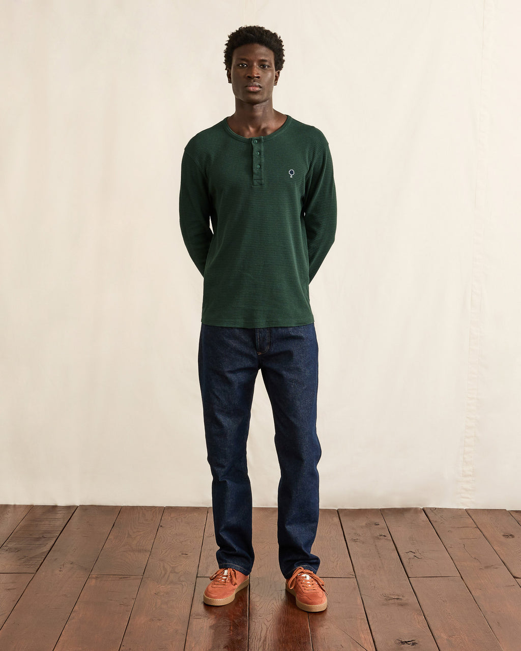 Dark green long-sleeve cotton T-shirt - FAROZ