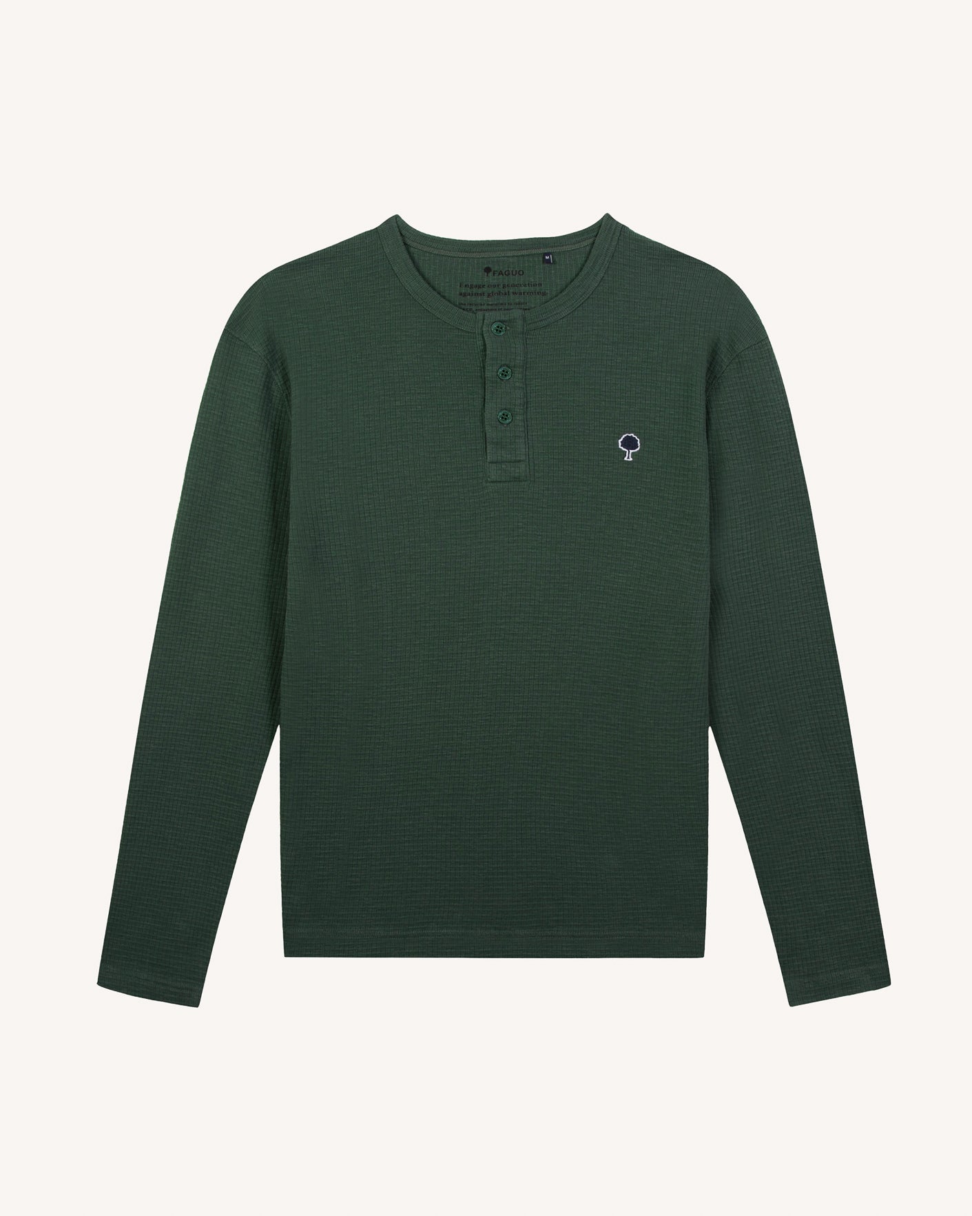 Dark green long-sleeve cotton t-shirt - FAROZ