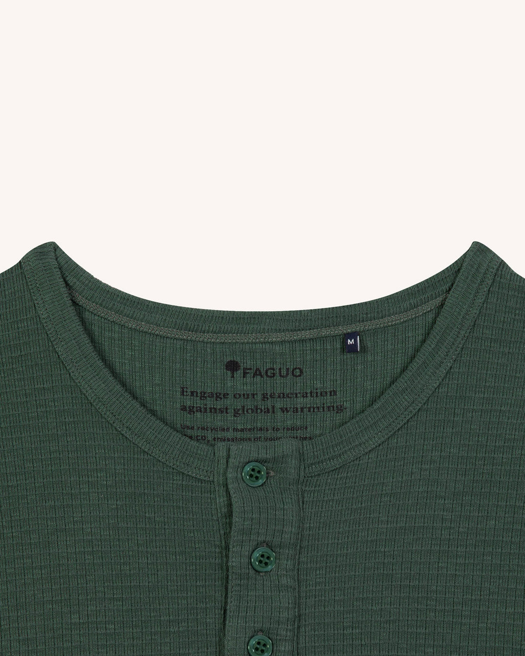 Dark green long-sleeve cotton T-shirt - FAROZ