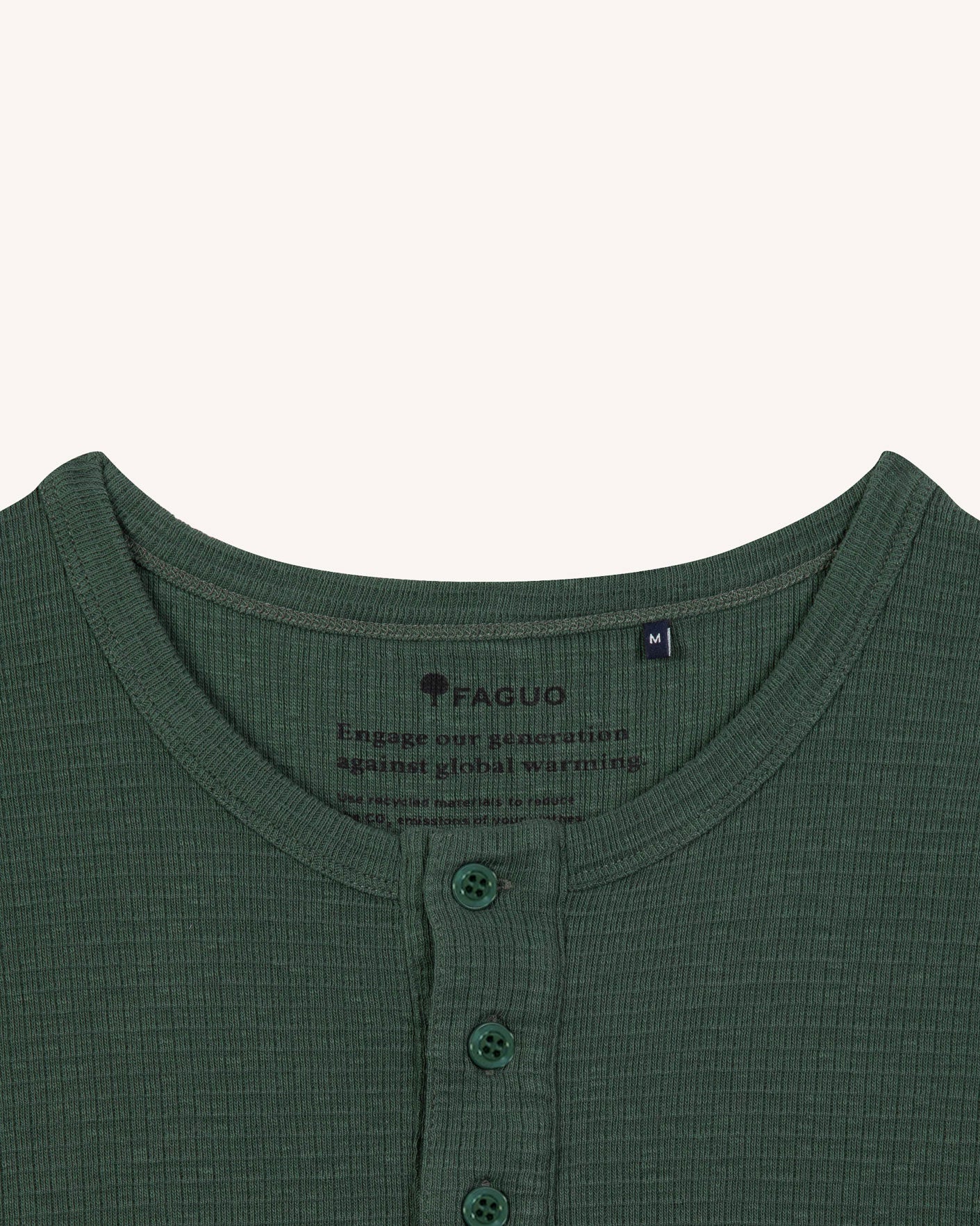 Dark green long-sleeve cotton T-shirt - FAROZ