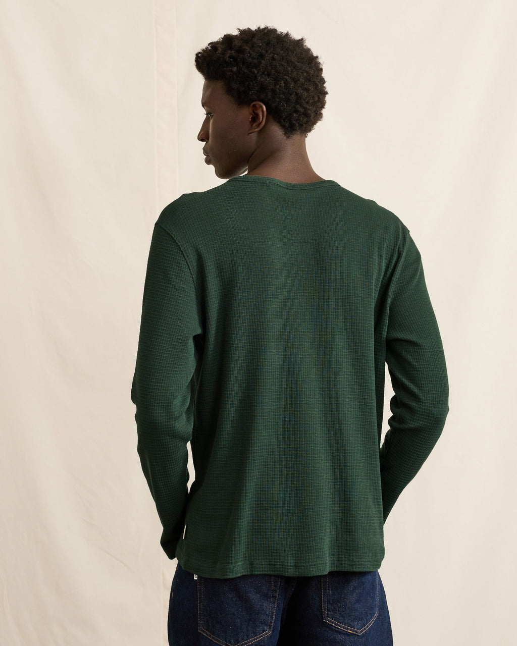 Dark green long-sleeve cotton T-shirt - FAROZ