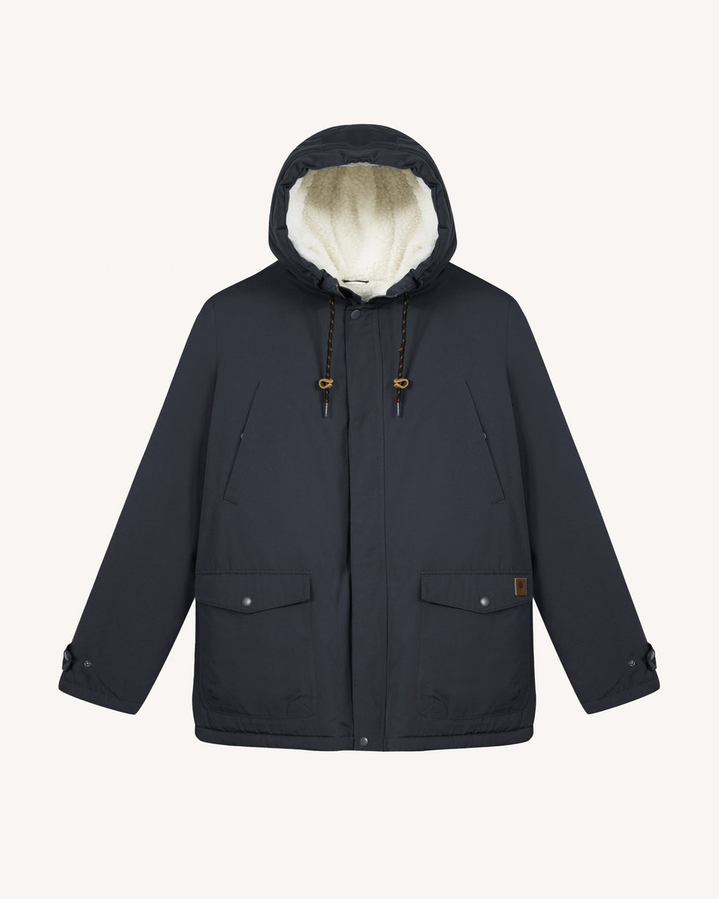 Navy blue polyester waterproof parka - VERNON